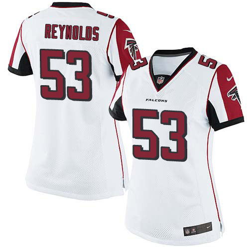 Women's Elite LaRoy Reynolds Nike Jersey White Road - #53 NFL Atlanta Falcons